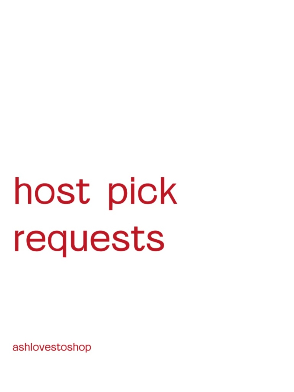 host pick request for posh parties